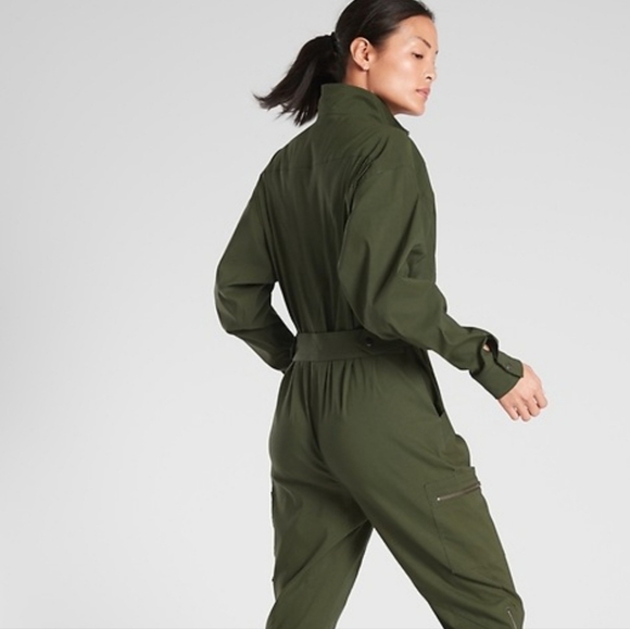 Athleta Green Lenox Parachute Jumpsuit 6 - Picture 2 of 9